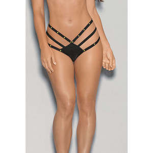 Black Glow Dot Srappy Thong